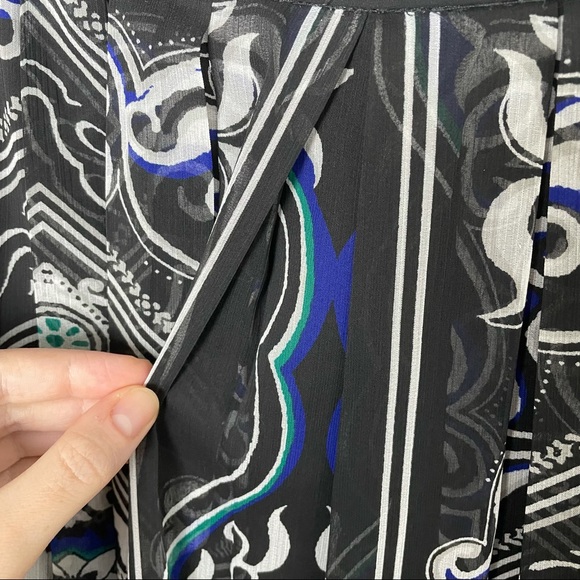 WHBM Black Paisley Skirt Size 6 White House Black Market - Picture 7 of 9